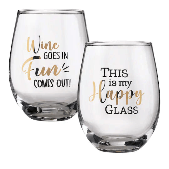 Stemless wine glass