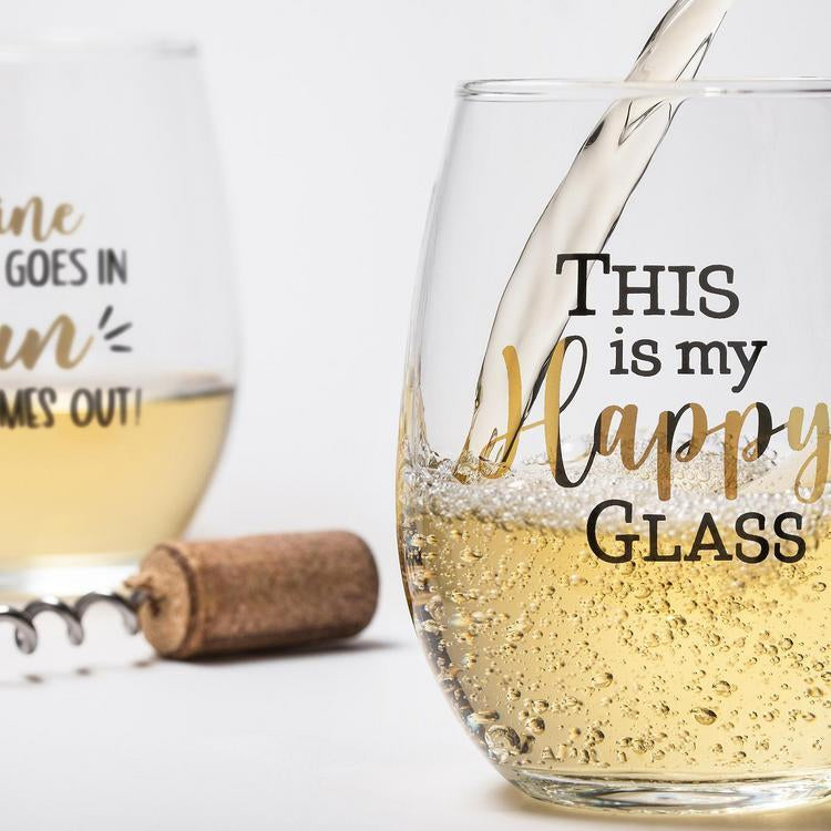 Stemless wine glass