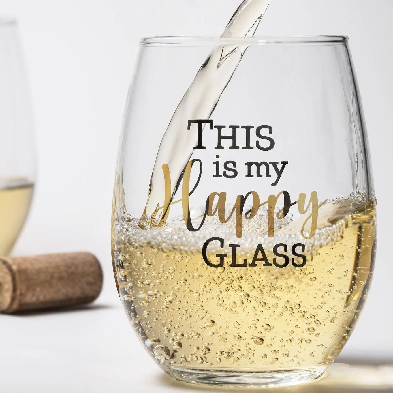Stemless Wine Glass Set of 2- Luster Green – Studio 77 Gifts & Accessories